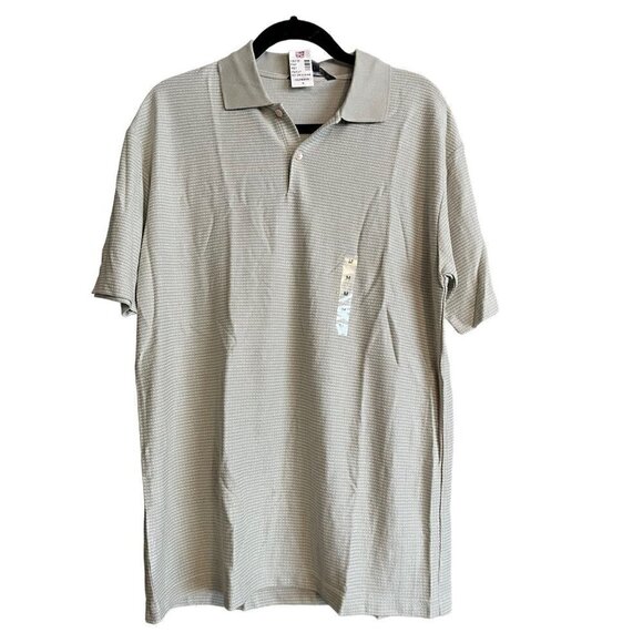 Men's Slates (Dockers) Medium Short Sleeve Polo Shirt, Gray/ Olive Green - Picture 1 of 7